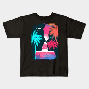 Colorful Beach Sunset Summer Design Kids T-Shirt